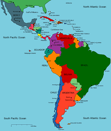 North and south america